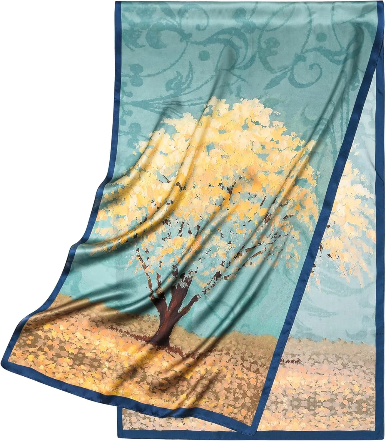100% Mulberry Silk Scarf - 70'' X 21'' Long Satin Fashion Designer Scarf - Lightweight Wraps with Gift Packed