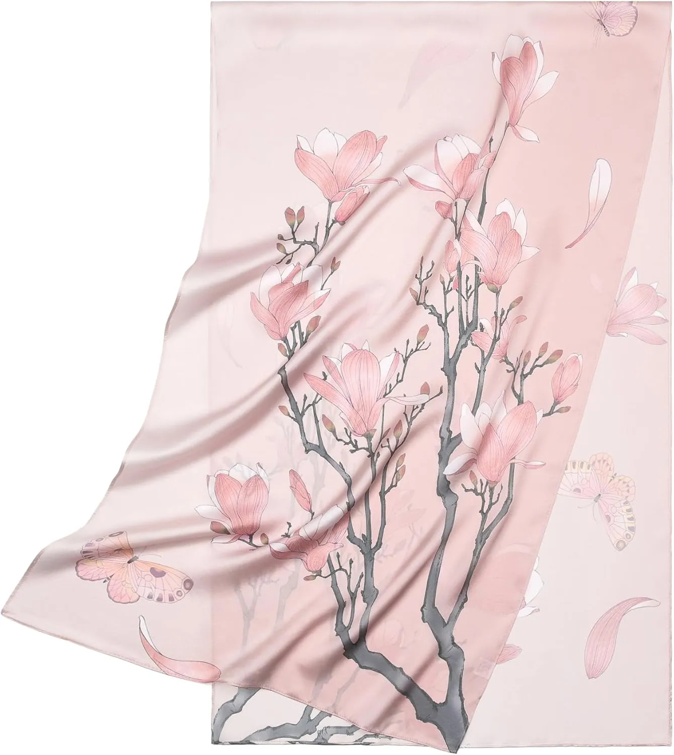 100% Mulberry Silk Scarf - 70'' X 21'' Long Satin Fashion Designer Scarf - Lightweight Wraps with Gift Packed