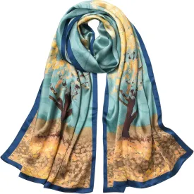 100% Mulberry Silk Scarf - 70'' X 21'' Long Satin Fashion Designer Scarf - Lightweight Wraps with Gift Packed