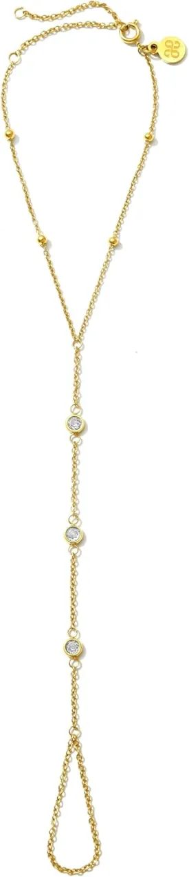 14K Gold Hand Chain Bracelet - 1.2mm Gold Finger Ring Bracelet - Non-Tarnish and Waterproof Hand Bracelets for Women - 5.5" to 7" length - Dainty Gold Bracelet