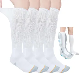 2 Pairs Walking Boot Socks Liner air Cam Walker Cast Socks Fracture Boot Brace Breathable Surgical Orthopedics Socks for Men Women, White