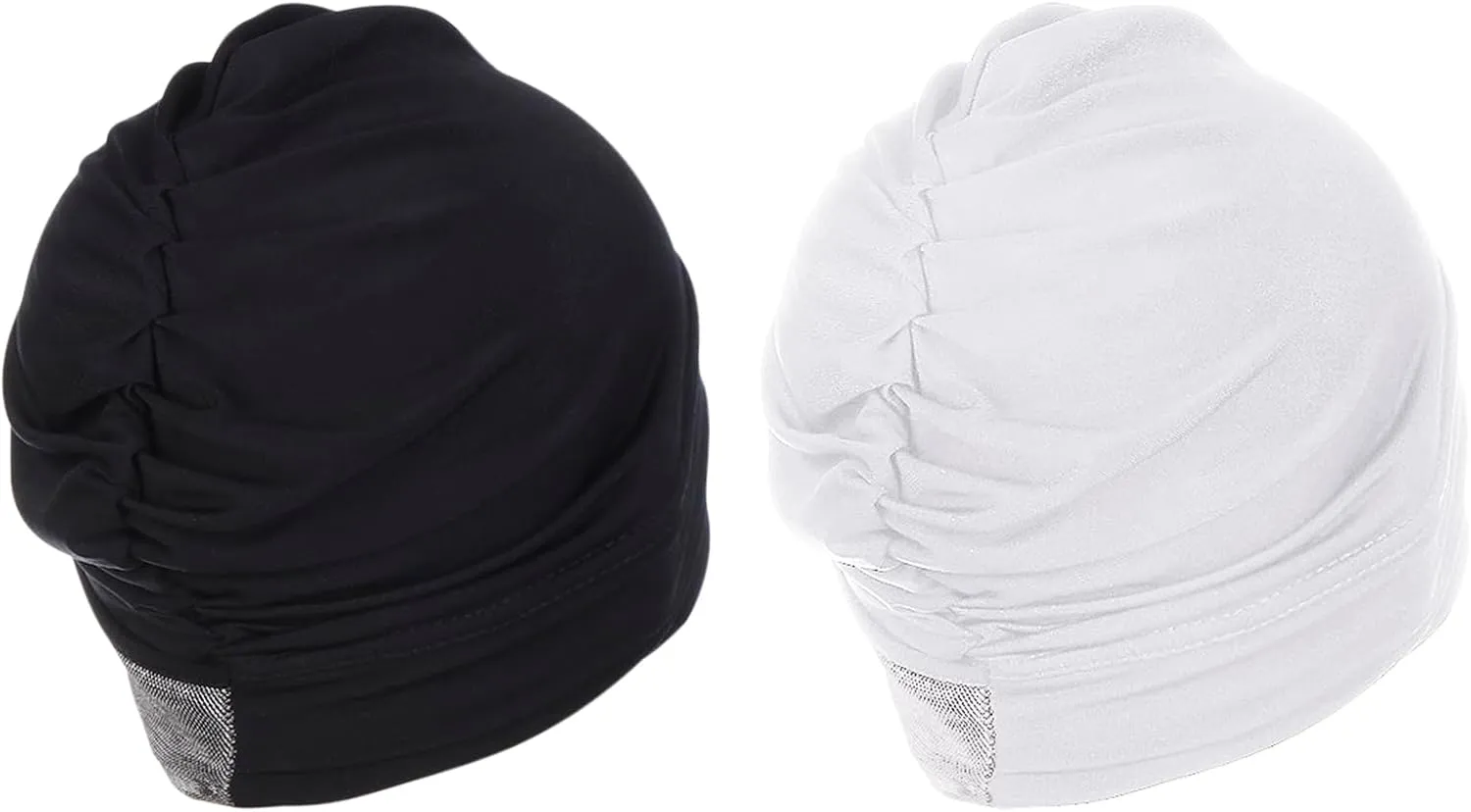 2 Pcs Womens Muslim Under Scarf Hijab Cap Stretch Sleep Hair Turban Head Wraps Bonnet Chemo Cap Beanie Hat Headwear