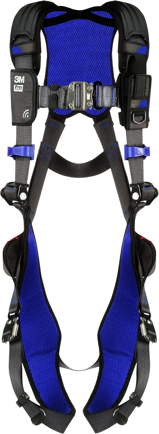 3M 1113004 DBI-SALA ExoFit X300 Comfort Vest Safety Harness Fall Protection, OSHA, ANSI, General Industry, Aluminum Back D-Ring, Auto-Locking Quick Connect Leg and Chest Straps, Medium