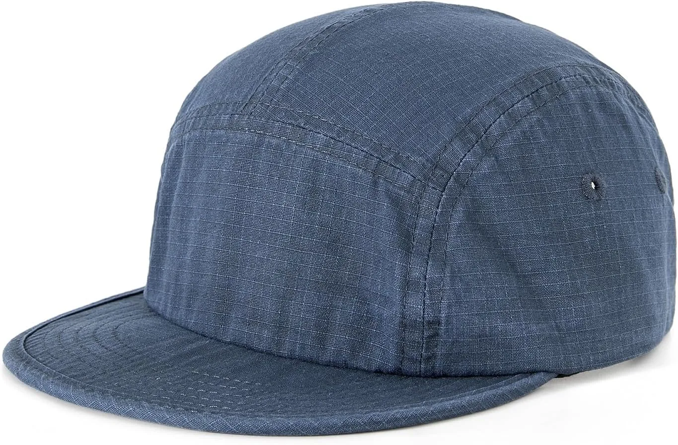 5 Panel Flat Brim Baseball Caps Vintage Washed Cotton Soft Bill Trucker Hats Short Brim Strapback Hip Hop Biker Board Cap