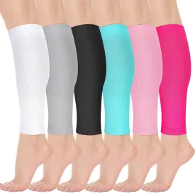 6 Pairs Calf Compression Sleeve Women Footless Compression Stockings Elastic Leg Sleeve for Running Nurse Pregnant