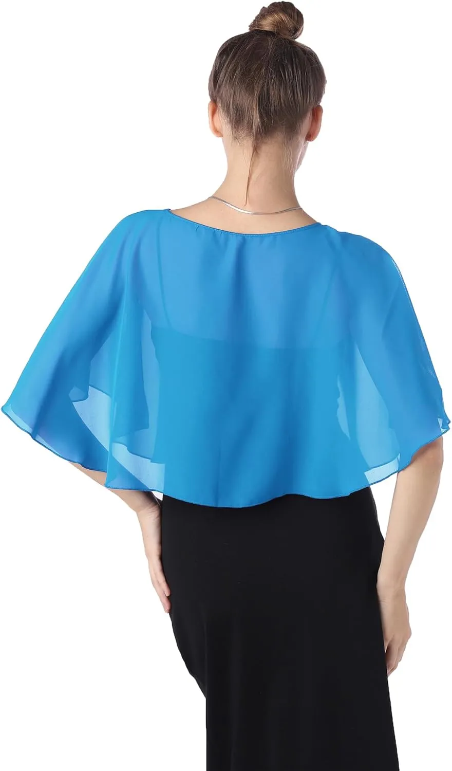 Baoqiya Capelets for women Chiffon Cape Soft Shawls and Wraps Wedding Capes 1920s flapper Cover Up
