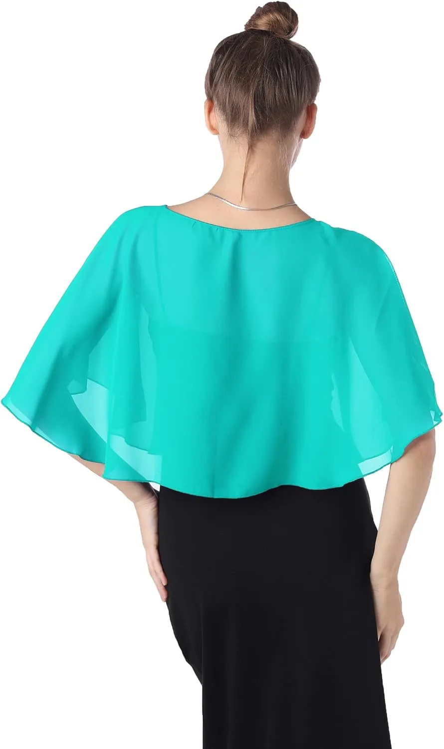Baoqiya Capelets for women Chiffon Cape Soft Shawls and Wraps Wedding Capes 1920s flapper Cover Up