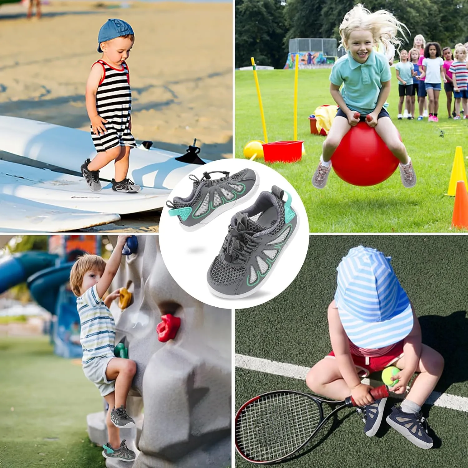 BARERUN Toddler Shoes Boy Girl Sneakers Lightweight Breathable Barefoot Running/Walking Shoes Toddler Tennis Shoes with Adjustable Tightness