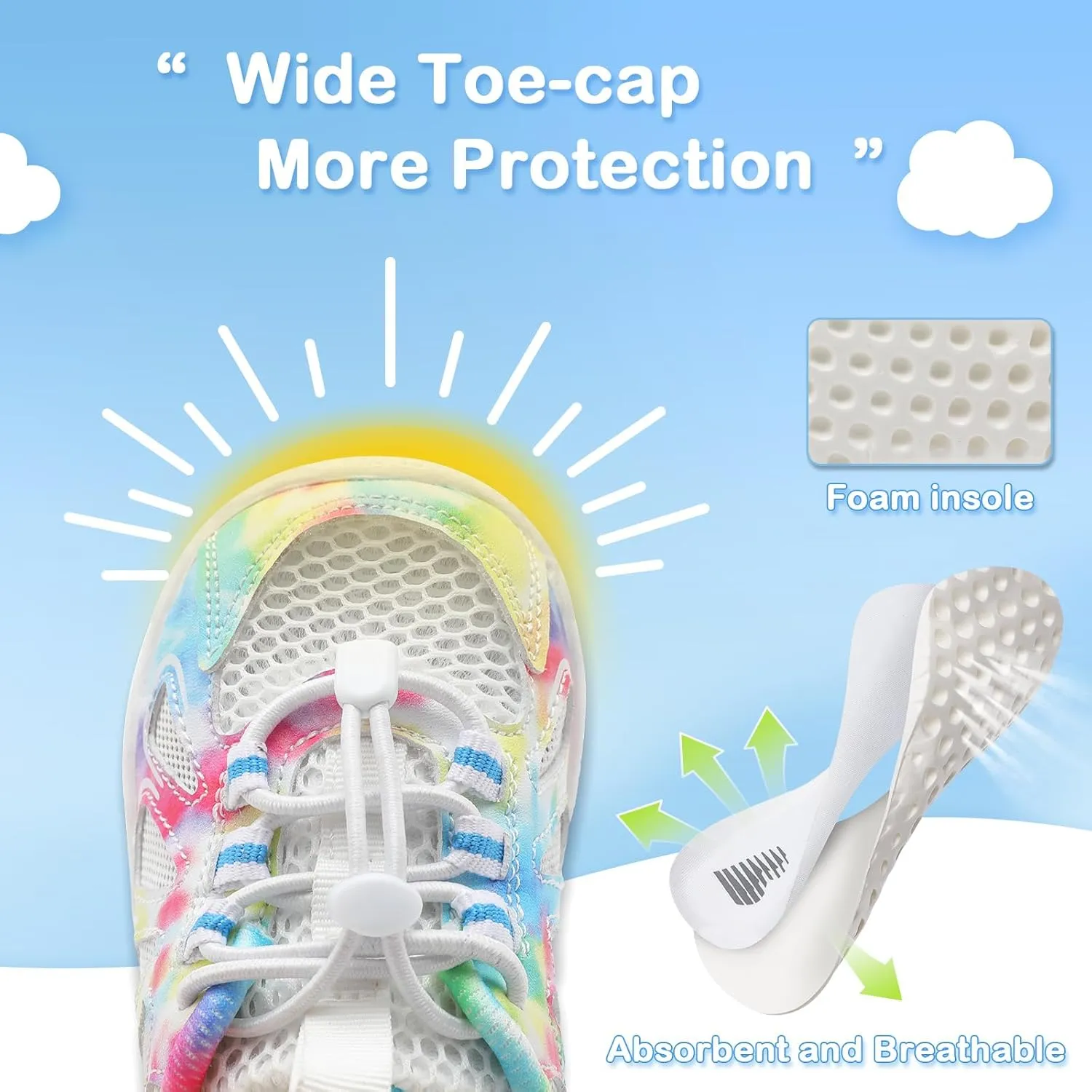 BARERUN Toddler Shoes Boy Girl Sneakers Lightweight Breathable Barefoot Running/Walking Shoes Toddler Tennis Shoes with Adjustable Tightness