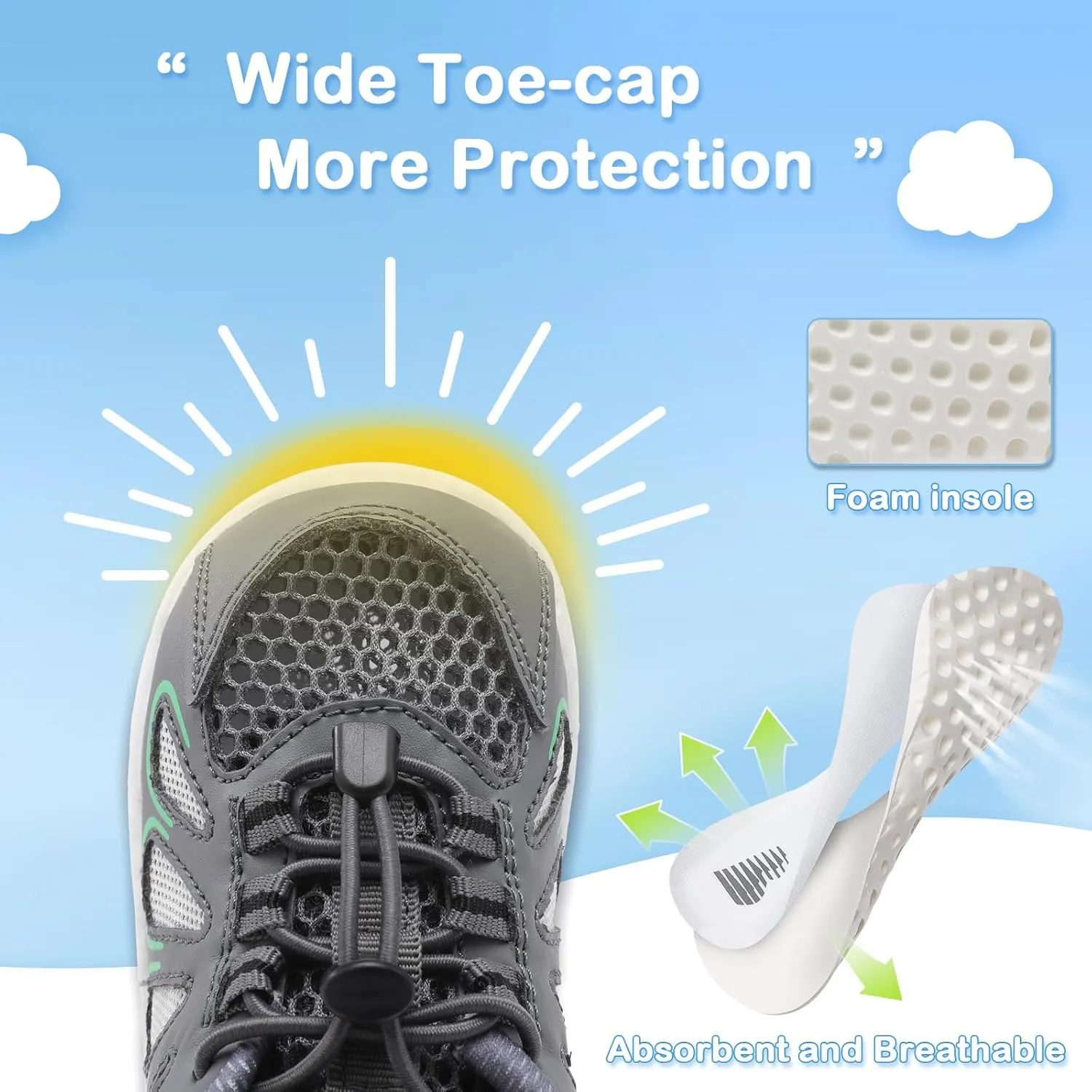 BARERUN Toddler Shoes Boy Girl Sneakers Lightweight Breathable Barefoot Running/Walking Shoes Toddler Tennis Shoes with Adjustable Tightness