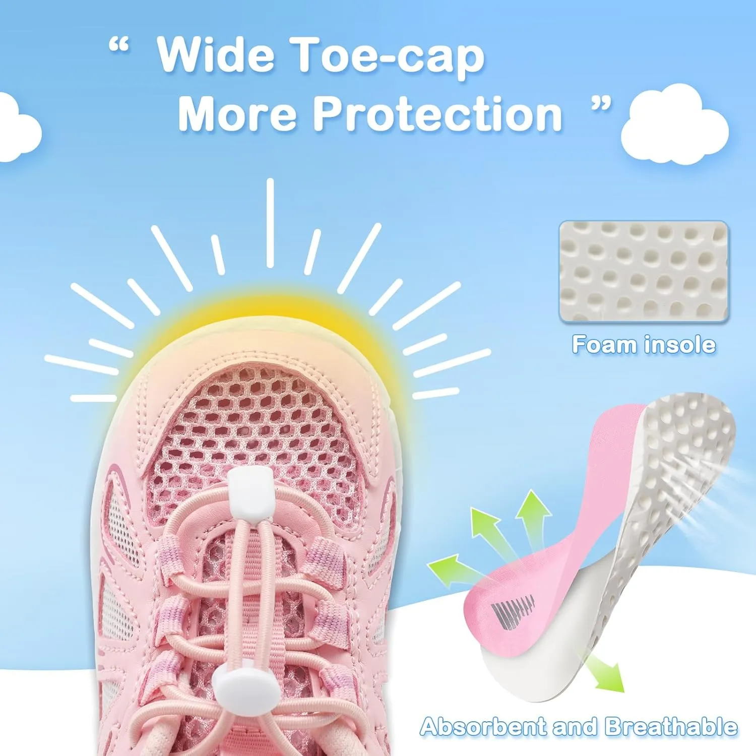 BARERUN Toddler Shoes Boy Girl Sneakers Lightweight Breathable Barefoot Running/Walking Shoes Toddler Tennis Shoes with Adjustable Tightness