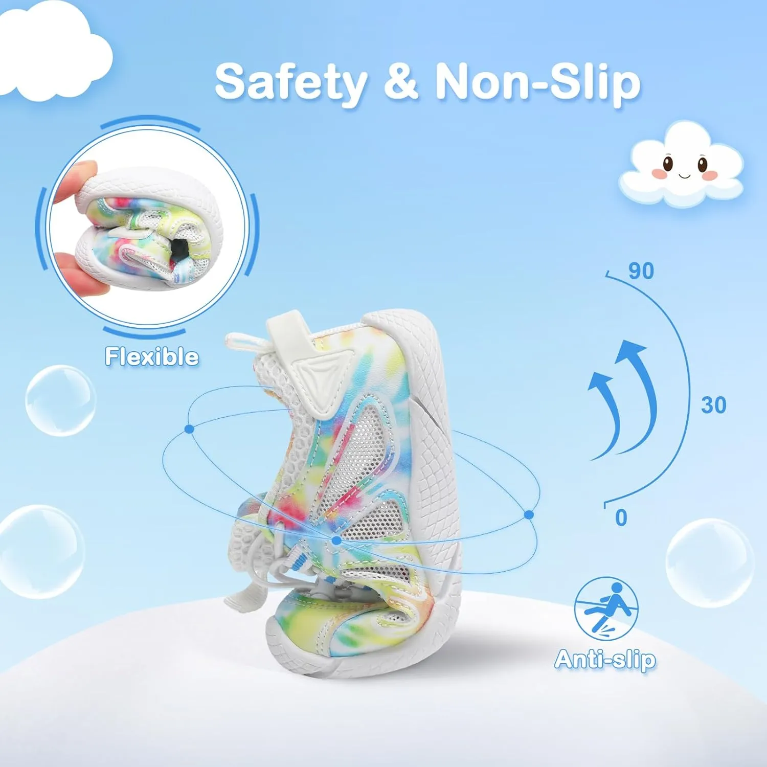 BARERUN Toddler Shoes Boy Girl Sneakers Lightweight Breathable Barefoot Running/Walking Shoes Toddler Tennis Shoes with Adjustable Tightness
