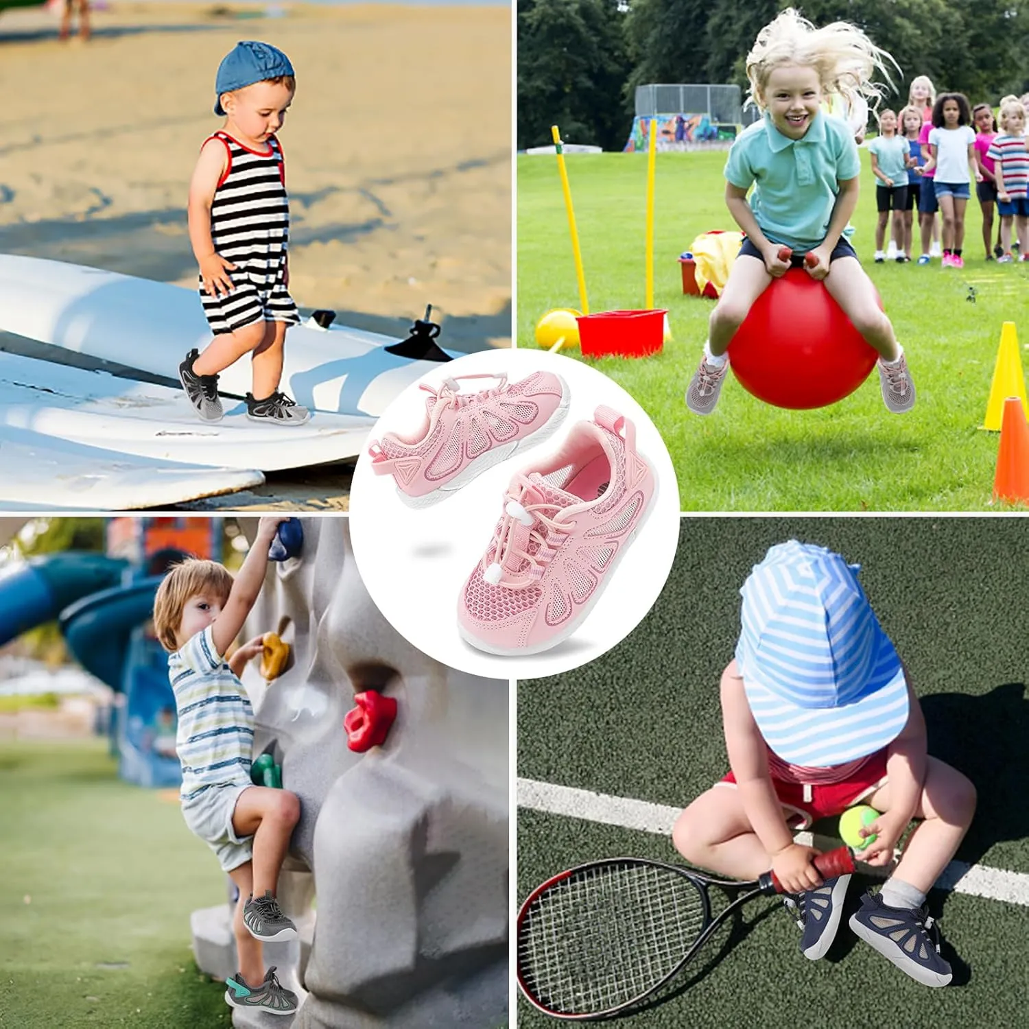 BARERUN Toddler Shoes Boy Girl Sneakers Lightweight Breathable Barefoot Running/Walking Shoes Toddler Tennis Shoes with Adjustable Tightness