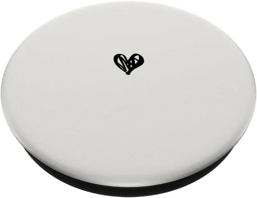 Beige / Sand / Tan Hand Drawn Heart Love Minimalist PopSockets Adhesive PopGrip