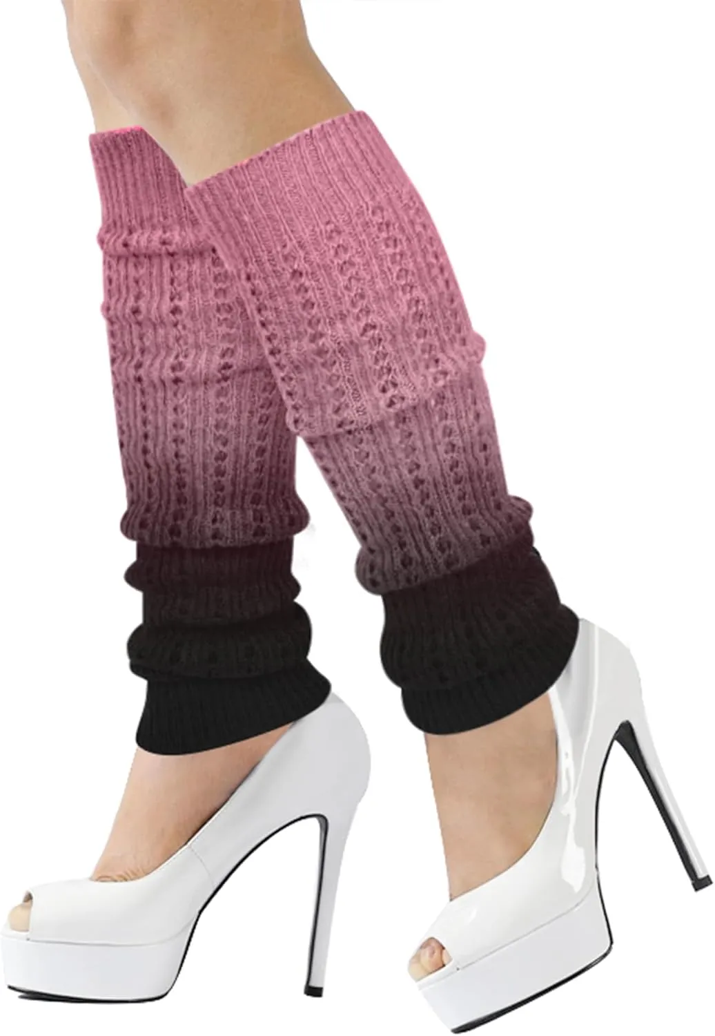 Benefeet Sox Womens Leg Warmers 80s Girls Wool Ribbed Knit Thigh High Socks Crochet Extra Long Boot Socks
