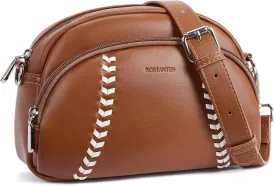 BOSTANTEN Baseball Crossbody Purses for Sport Mom Small Shoulder Bag Vegan Leather Women Handbags for Events