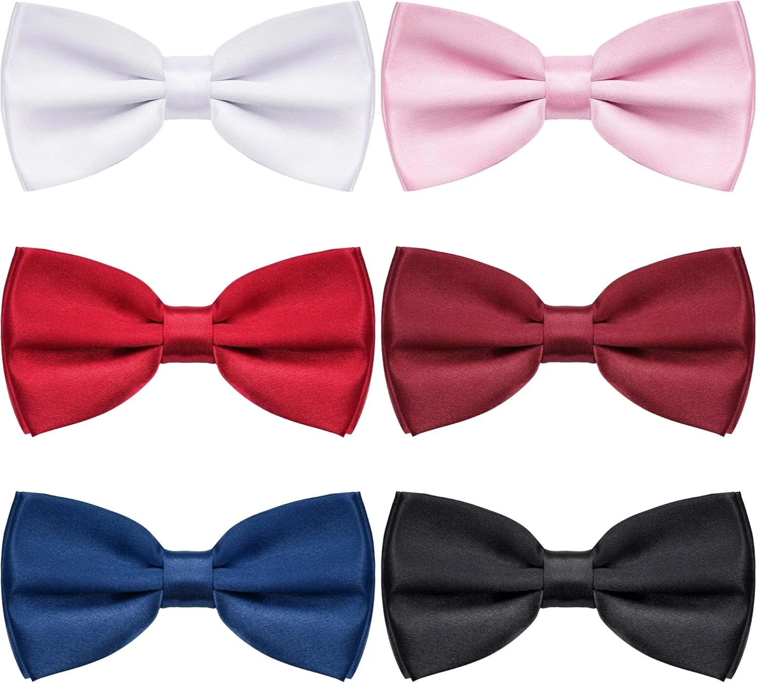 Bow Tie Classic Solid Color Satin Bow Tie Adjustable Neck Bowtie for Men Wedding Party