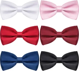 Bow Tie Classic Solid Color Satin Bow Tie Adjustable Neck Bowtie for Men Wedding Party