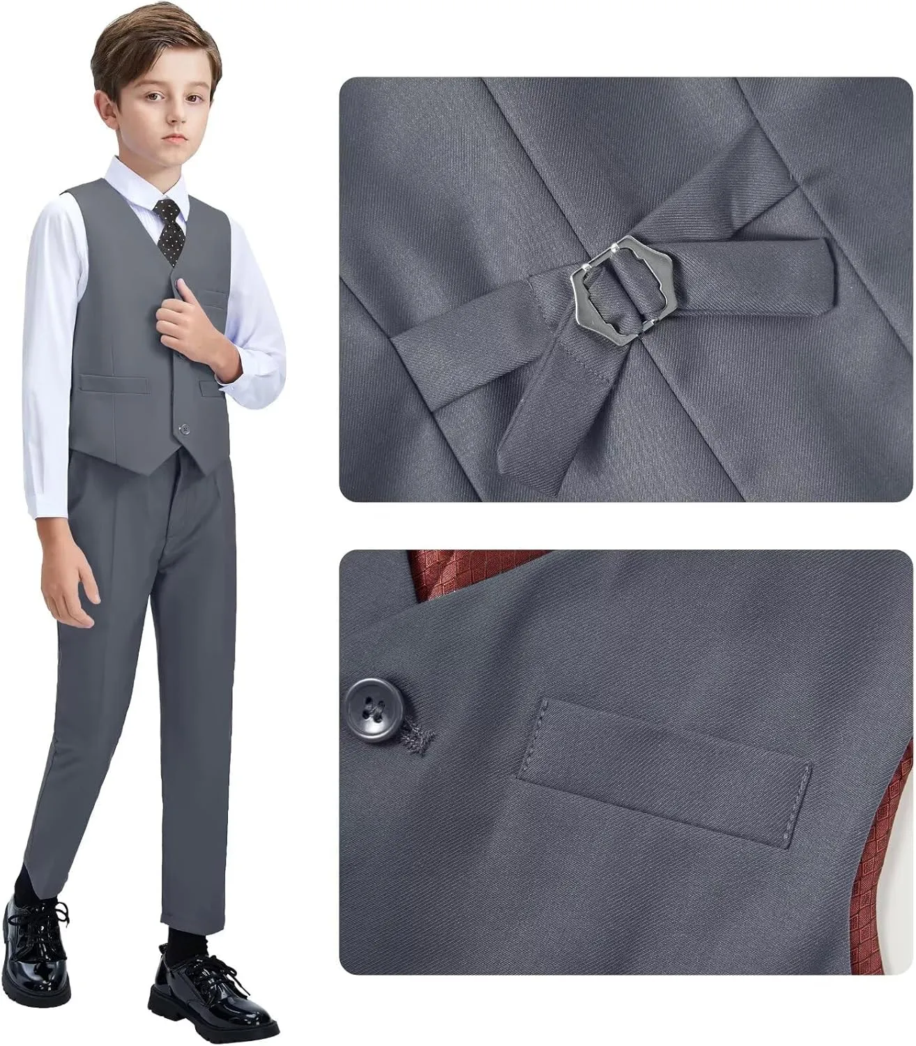 Boys Suit Kids Suits Tuxedo for Boys Toddler Vest Pants Set Ring Bearer Outfit Dress Clothes