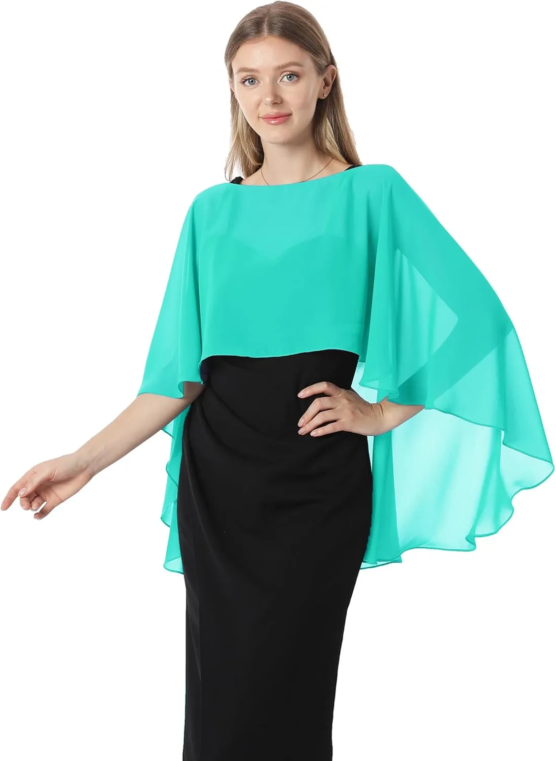 Capelets for women Chiffon Cape Shawls and Wraps for Evening Dress Wedding Capes Cover Up
