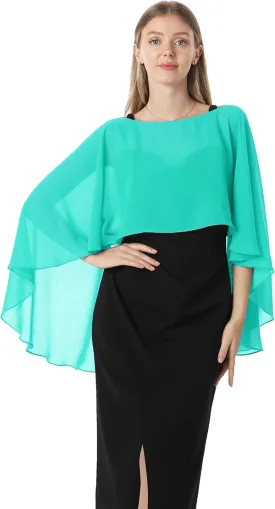 Capelets for women Chiffon Cape Shawls and Wraps for Evening Dress Wedding Capes Cover Up