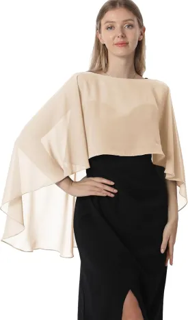 Capelets for women Chiffon Cape Shawls and Wraps for Evening Dress Wedding Capes Cover Up