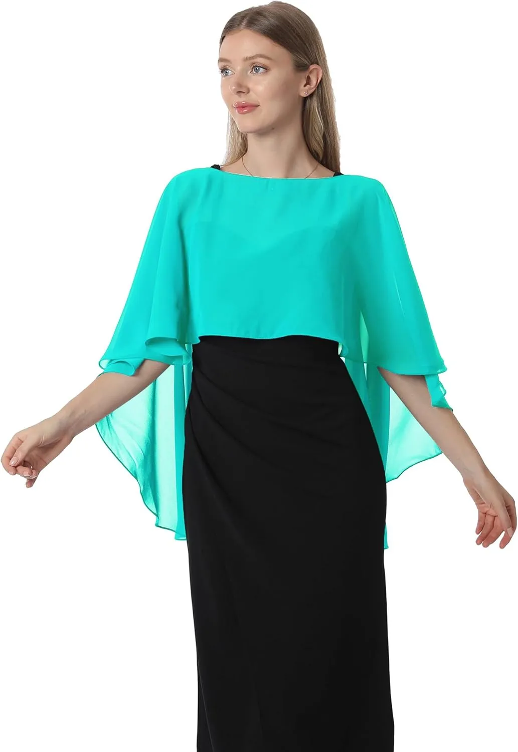 Capelets for women Chiffon Cape Shawls and Wraps for Evening Dress Wedding Capes Cover Up
