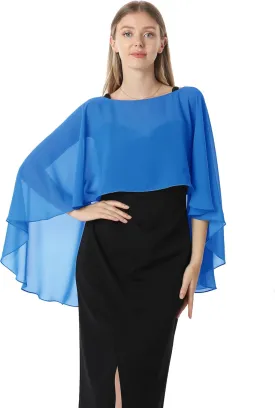 Capelets for women Chiffon Cape Shawls and Wraps for Evening Dress Wedding Capes Cover Up