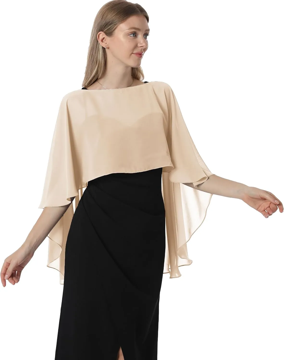 Capelets for women Chiffon Cape Shawls and Wraps for Evening Dress Wedding Capes Cover Up