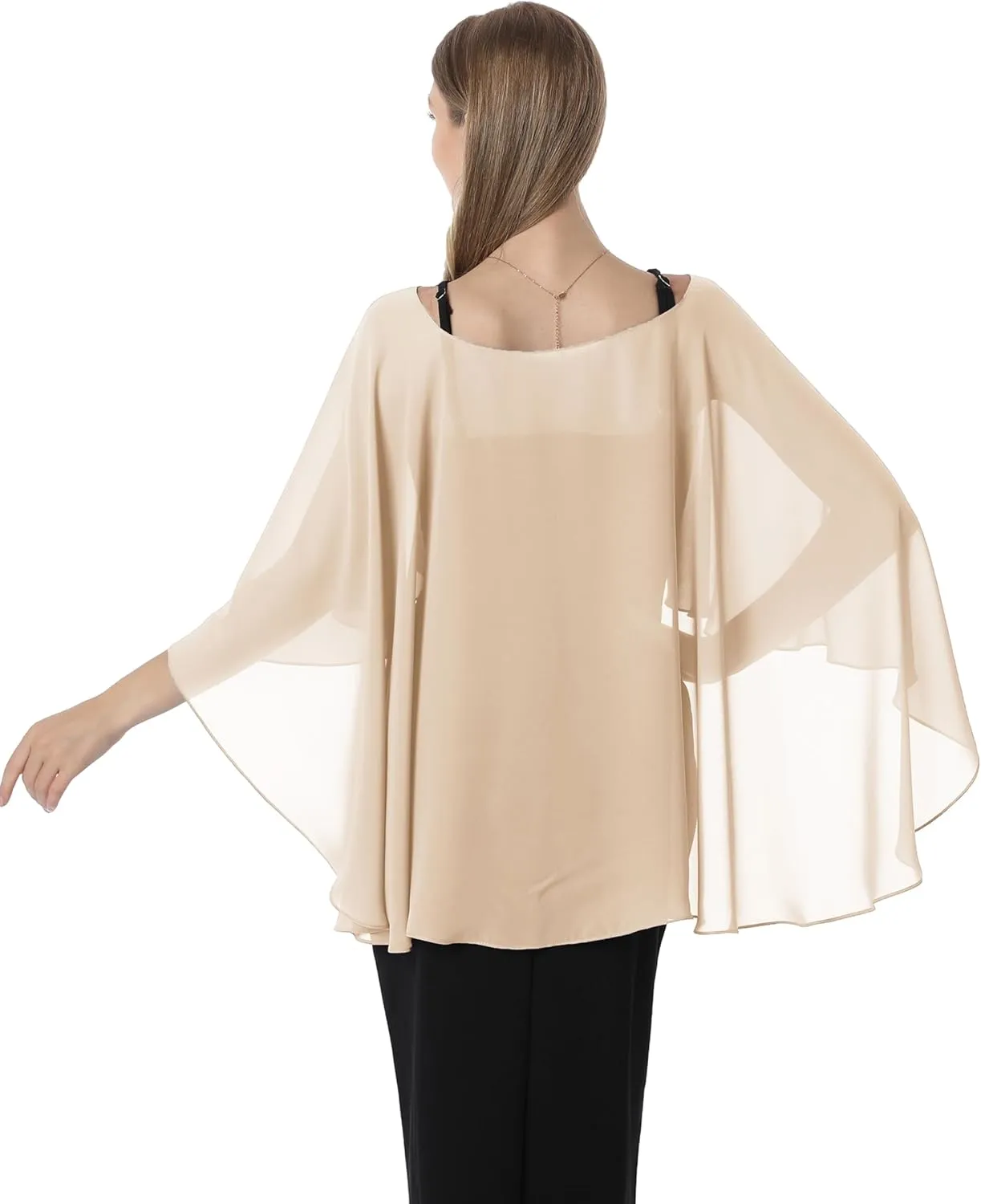 Capelets for women Chiffon Cape Shawls and Wraps for Evening Dress Wedding Capes Cover Up