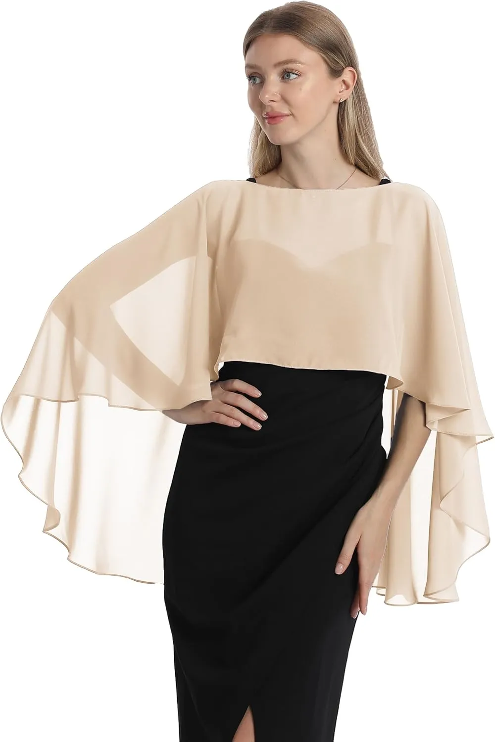 Capelets for women Chiffon Cape Shawls and Wraps for Evening Dress Wedding Capes Cover Up