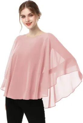 Capes for Womens Casual chiffon shawl Casual Chiffon Cape Sheer cape shawls and wraps Poncho Capelets Cover Up