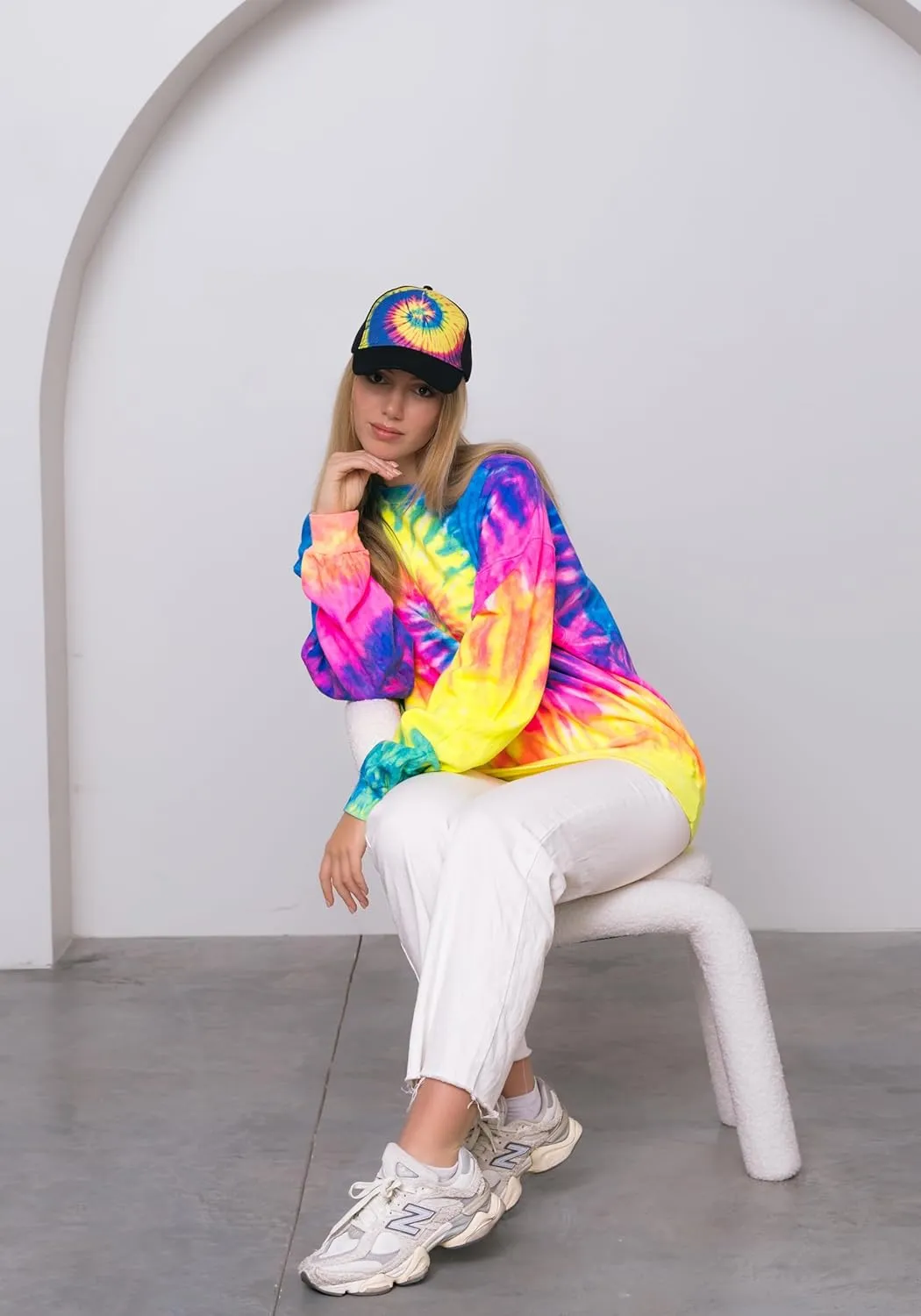 Colortone Adult Tie Dye 5-Panel Trucker Hats - Baseball Caps for Women and Men - Snapback Hat