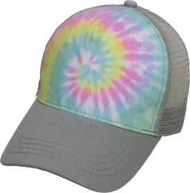 Colortone Adult Tie Dye 5-Panel Trucker Hats - Baseball Caps for Women and Men - Snapback Hat
