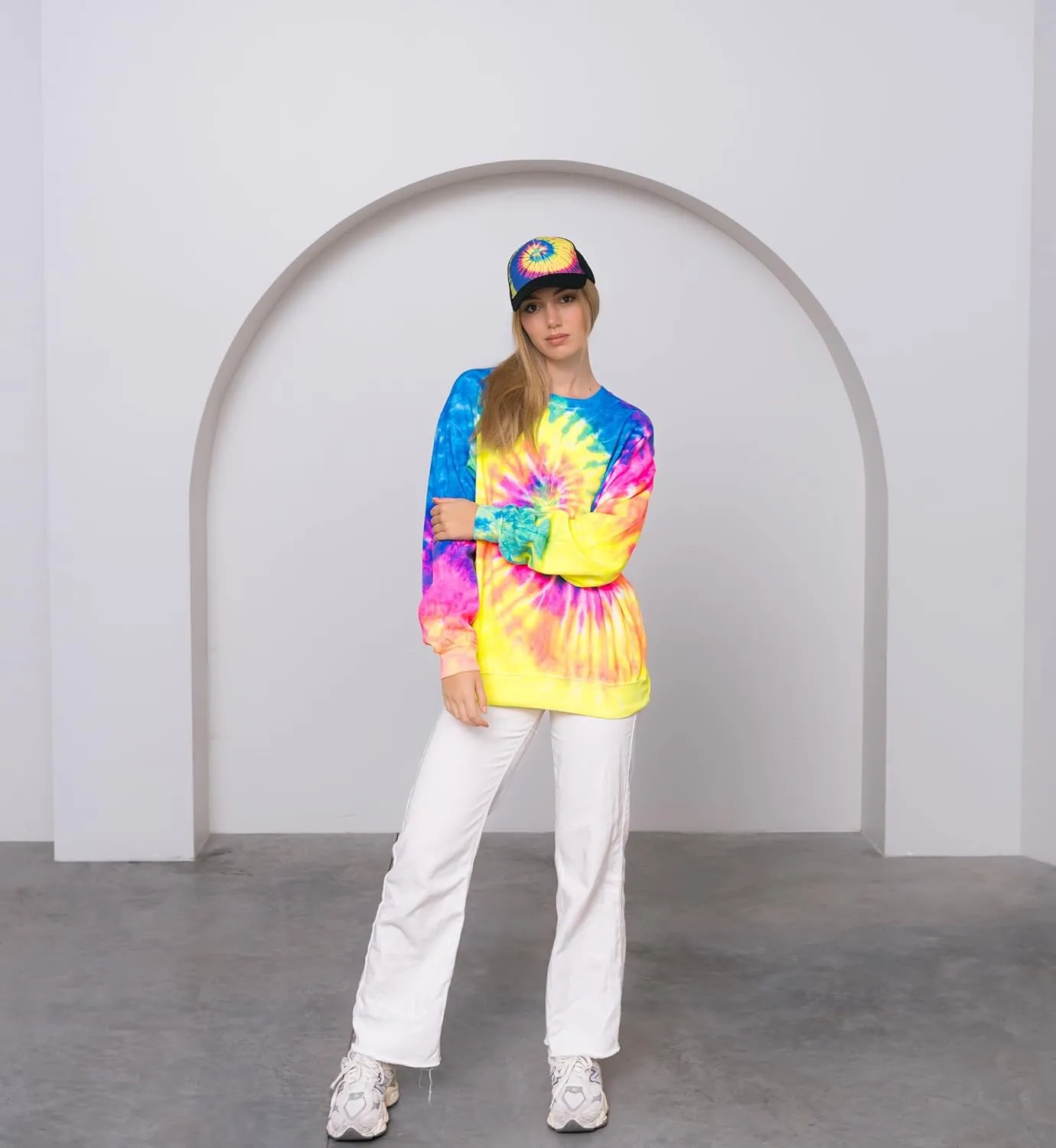 Colortone Adult Tie Dye 5-Panel Trucker Hats - Baseball Caps for Women and Men - Snapback Hat