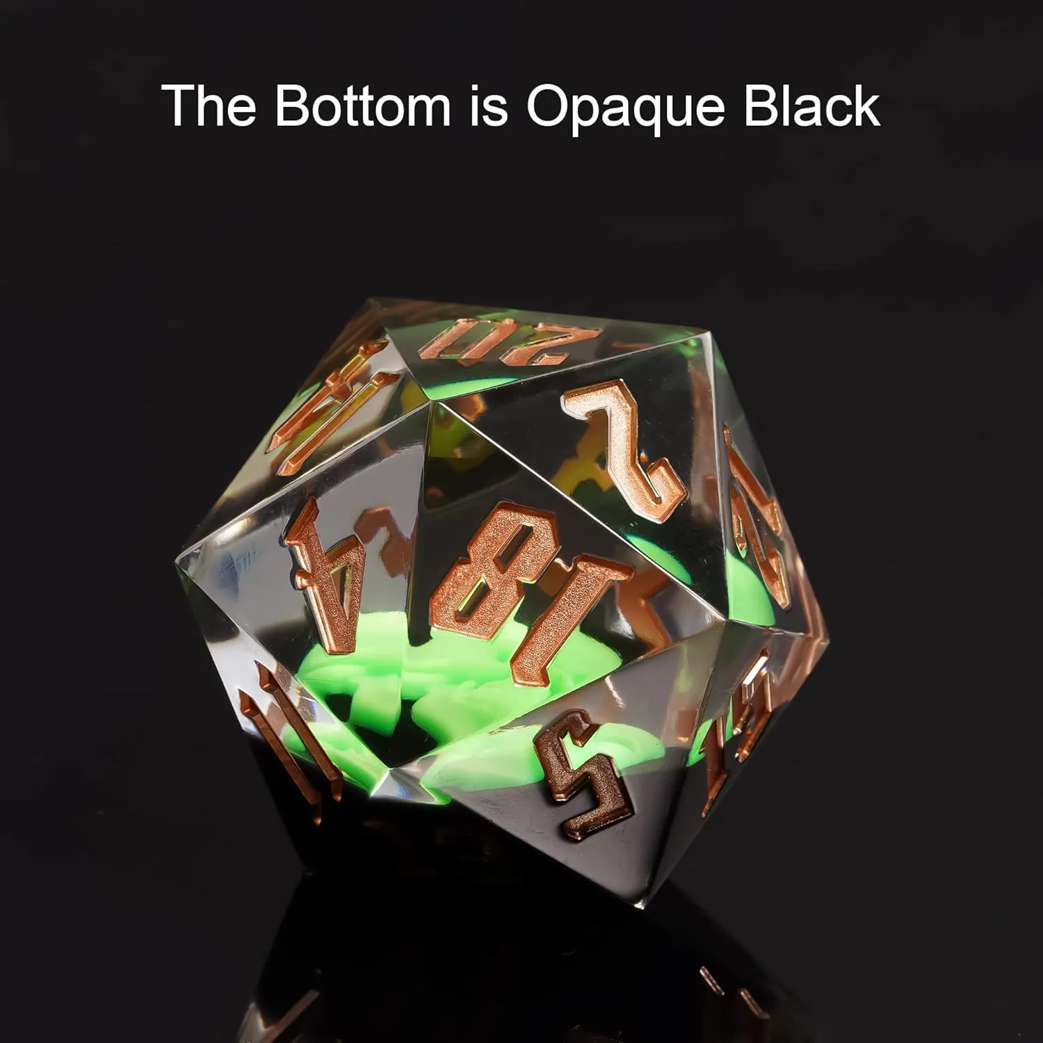 Cusdie Large 55mm D20 Dice with Sharp Edges, Giant D&D 20 Sided Dice for Dungeons and Dragons RPG, Table Games (Green Skull)