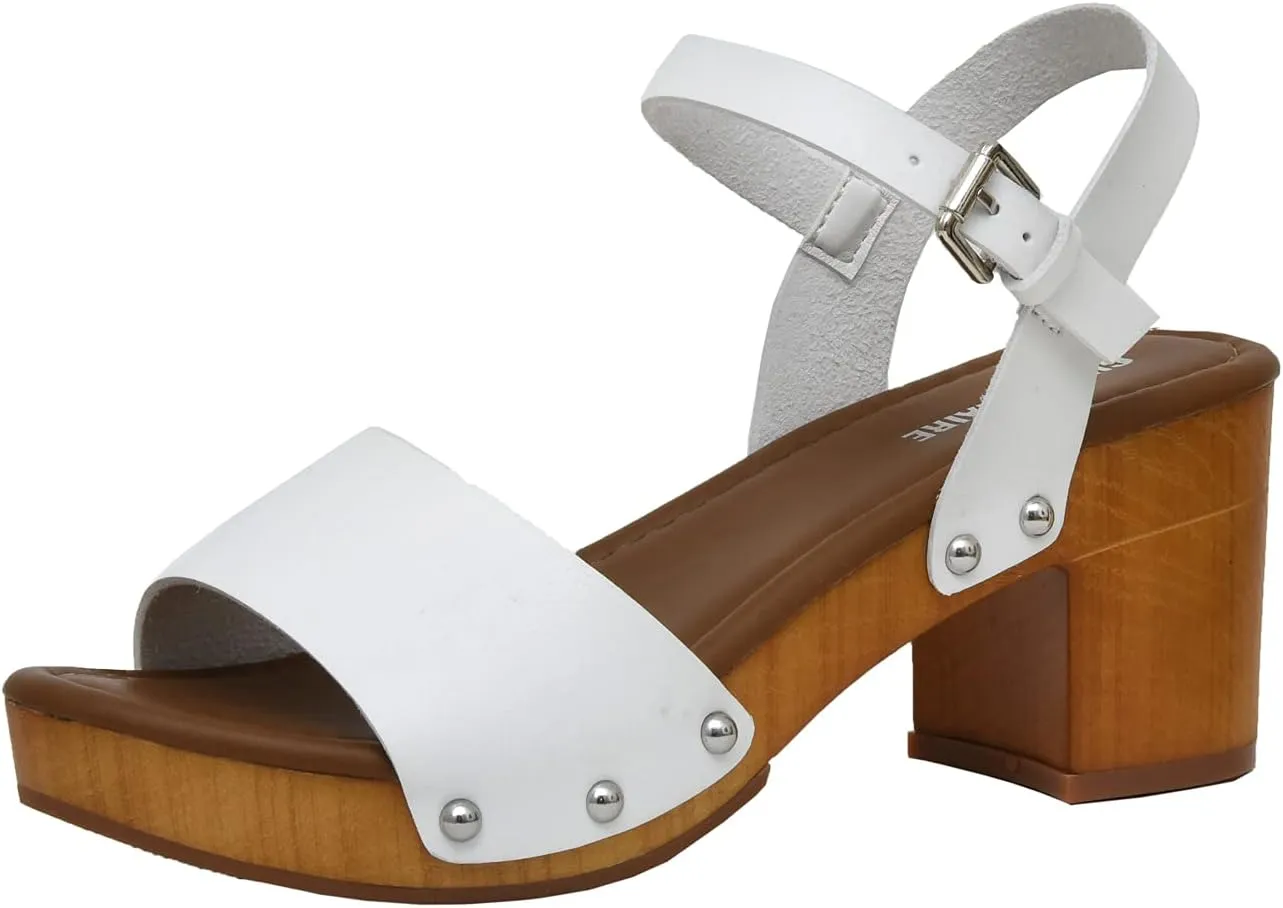 CUSHIONAIRE Women's Sloan Faux Wood Sandal  Memory Foam Insole & LiteSole Technology -Wide Widths Available