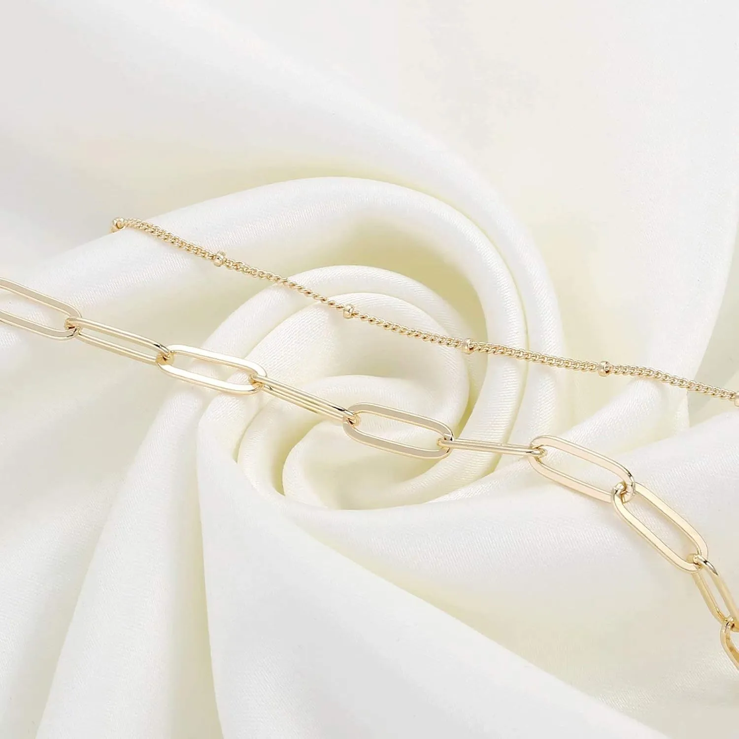 Dainty Gold Bracelets for Women, 14K Gold Plated Adjustable Layered Bracelet Cute Evil Eye Oval Chain Pearl Bar Turtle Gold Bracelets for Women Jewelry