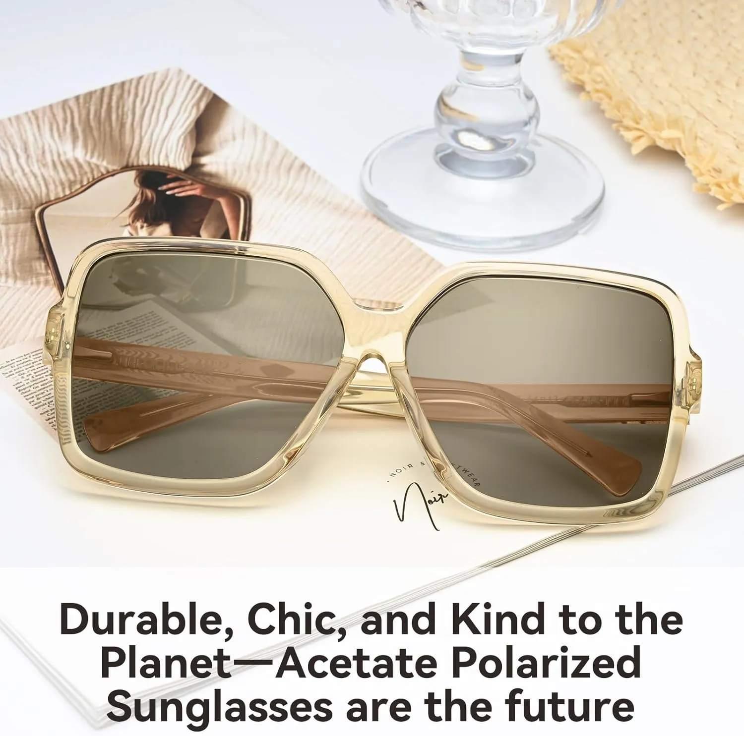 Dollger Oversized Square Sunglasses for Women Big Large Wide Fashion Shades for Men UV Protection Unisex