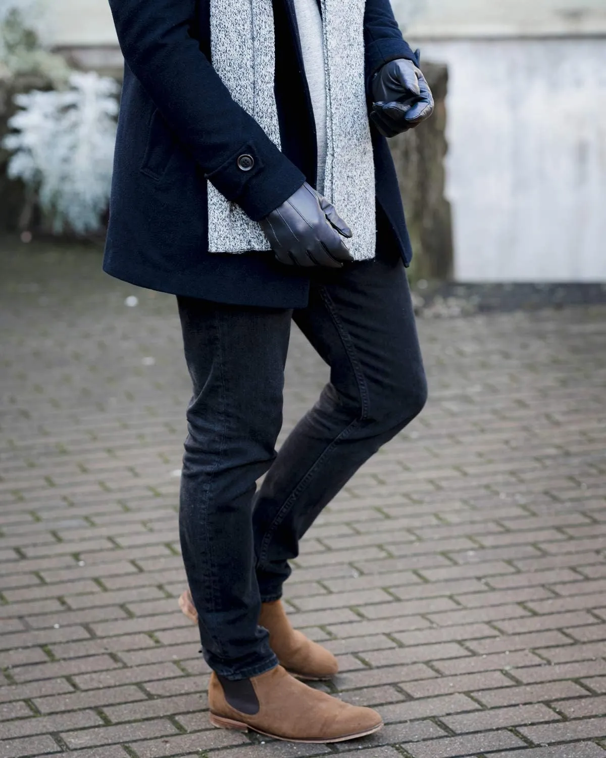 Downholme Vegan Leather Gloves for Men