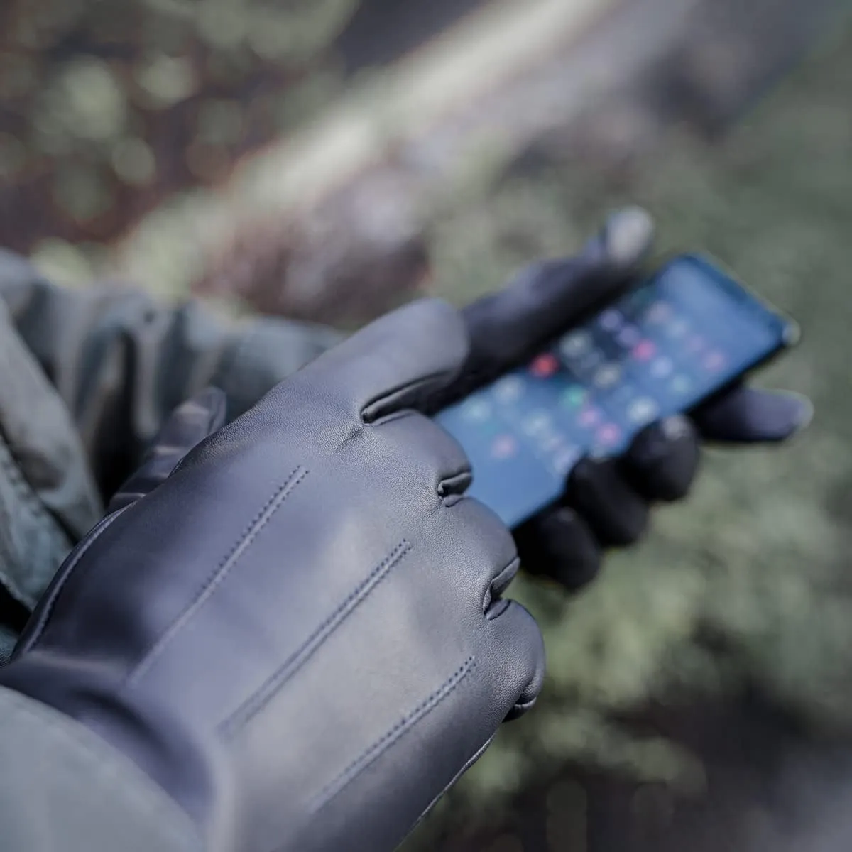 Downholme Vegan Leather Gloves for Men