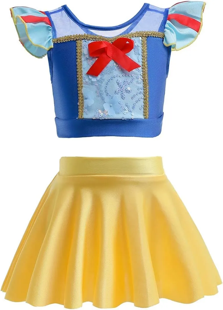 DYMCII Girls Princess Swimwear Two-Piece Tankini Set Bathing Suits Outdoors Beach Surfing Water Park Summer Swimsuits