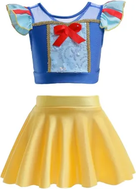 DYMCII Girls Princess Swimwear Two-Piece Tankini Set Bathing Suits Outdoors Beach Surfing Water Park Summer Swimsuits