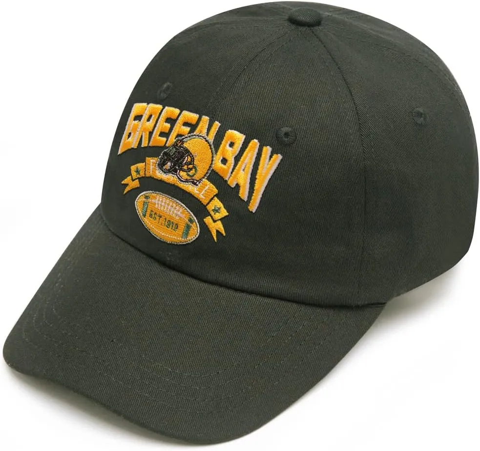 Embroidered Football Hat for Men Women Youth Team Color Baseball Cap Trucker Hats Fans Gifts Apparel