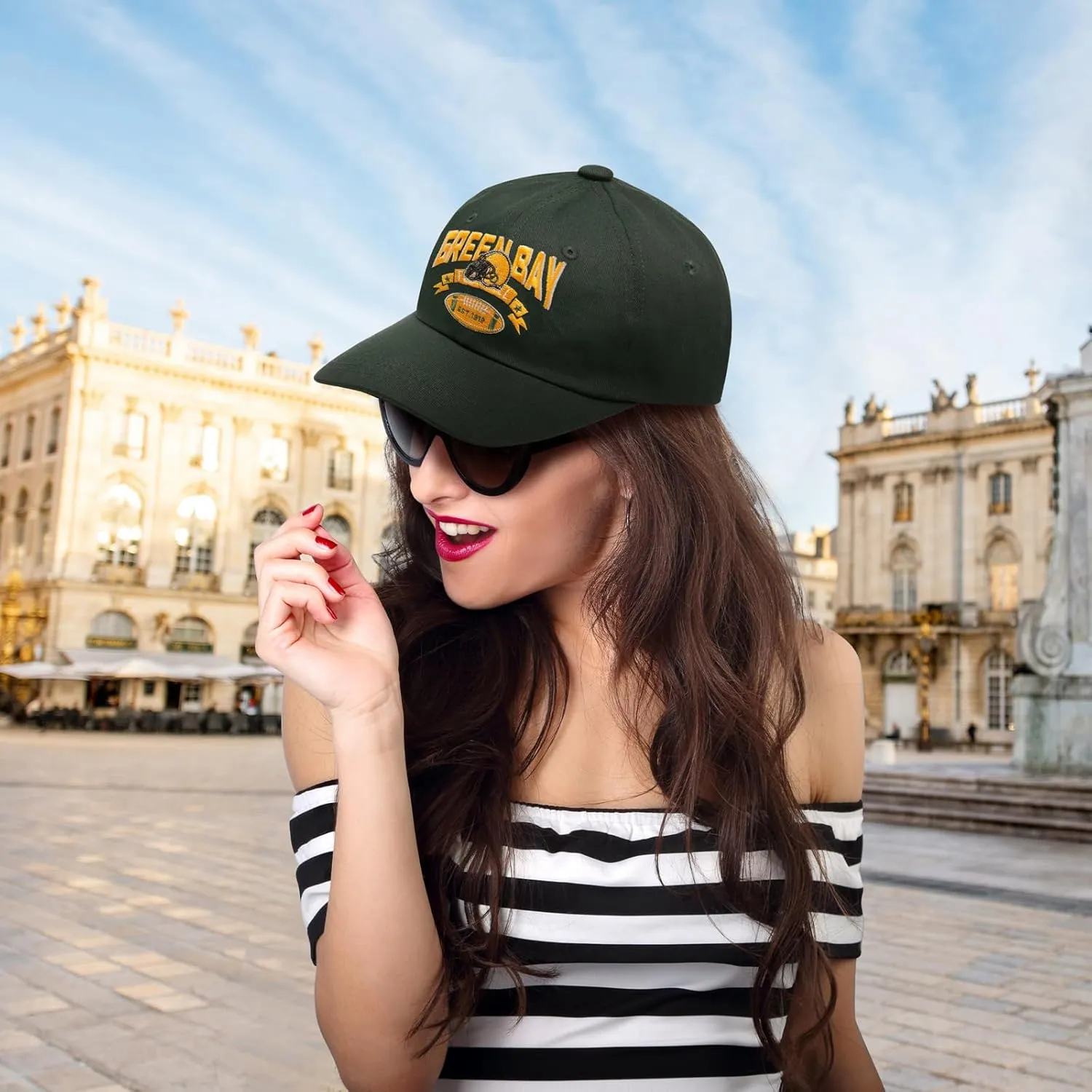 Embroidered Football Hat for Men Women Youth Team Color Baseball Cap Trucker Hats Fans Gifts Apparel