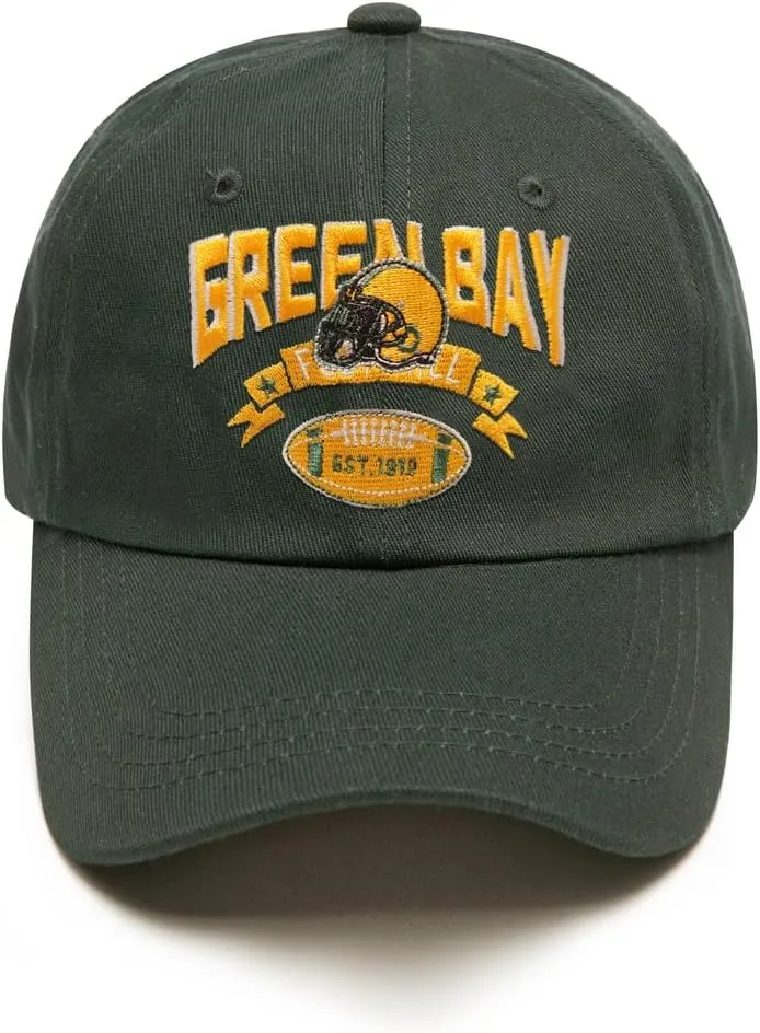 Embroidered Football Hat for Men Women Youth Team Color Baseball Cap Trucker Hats Fans Gifts Apparel