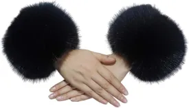 Faux Fur Wrist Cuffs Arm Leg Warmers Winter Boot Cuffs Warm Band Ring For Women