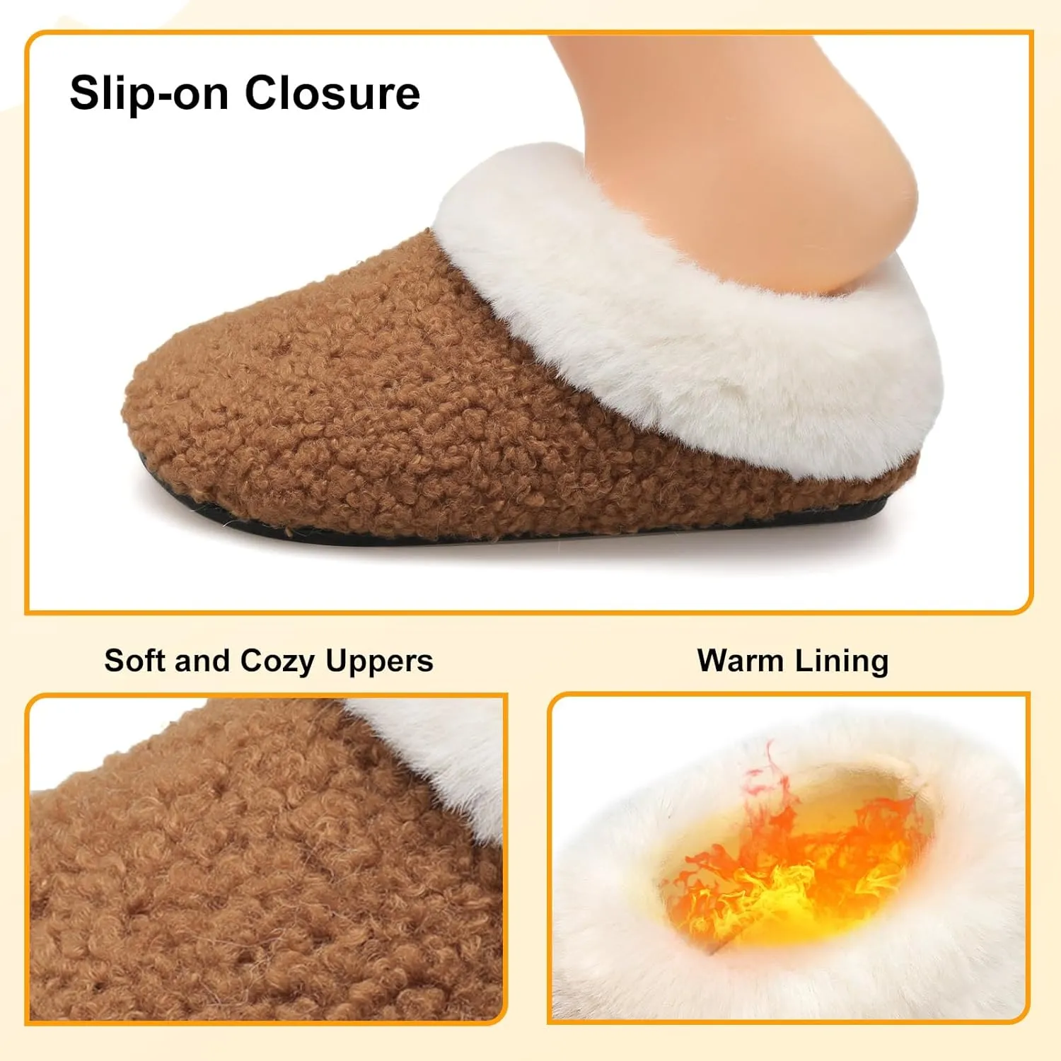 FEETCITY Toddler Slippers - Slip On Shoes for Girls & Boys, Lightweight & Warm Indoor Walking Shoes