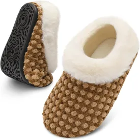 FEETCITY Toddler Slippers - Slip On Shoes for Girls & Boys, Lightweight & Warm Indoor Walking Shoes