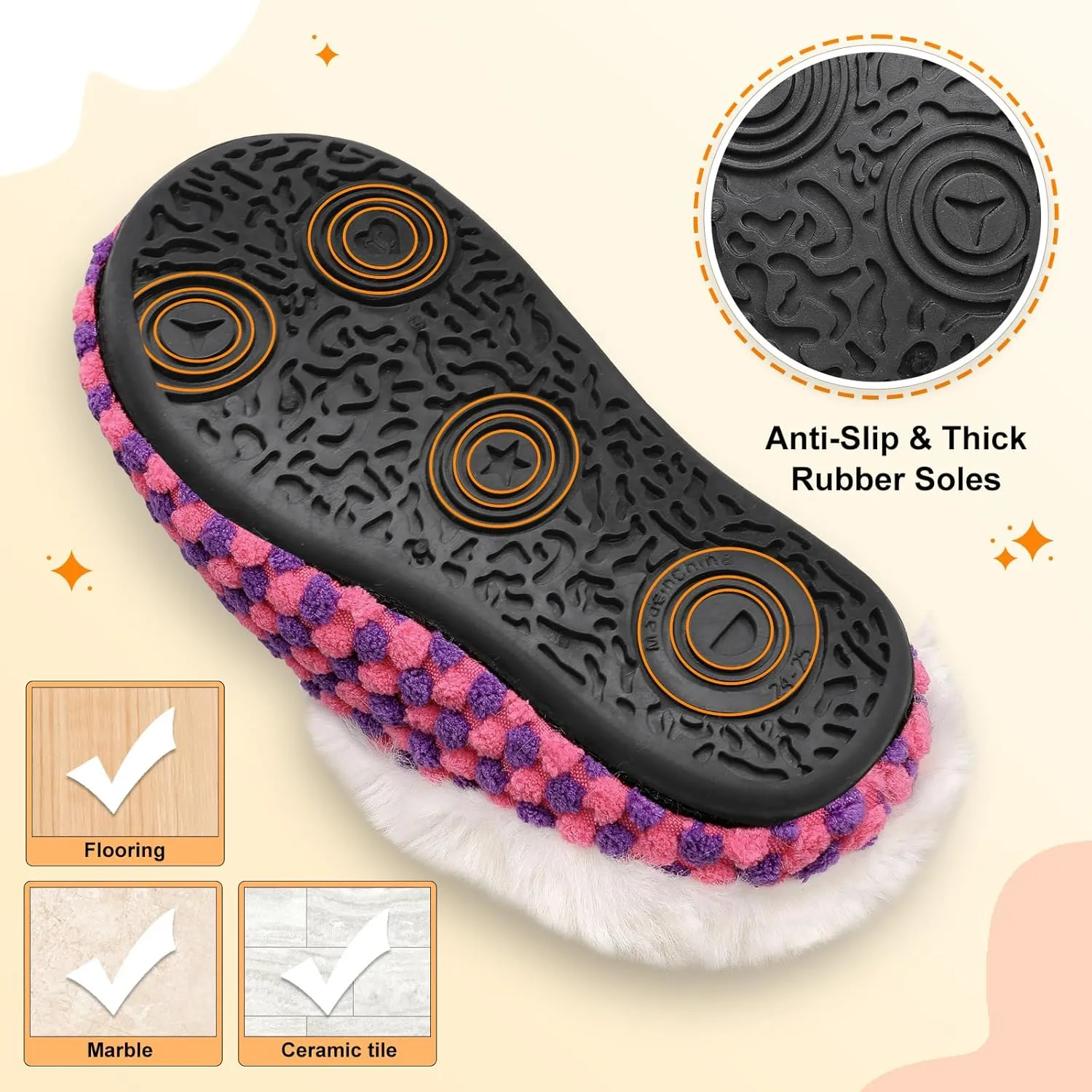 FEETCITY Toddler Slippers - Slip On Shoes for Girls & Boys, Lightweight & Warm Indoor Walking Shoes